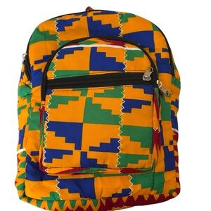 Vibrant Kente Cloth Small Backpack Handmade in Ghana